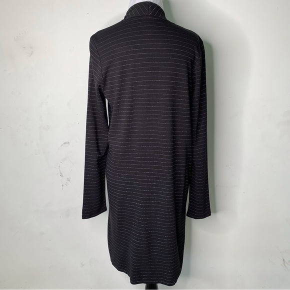 NWT J. Jill Women's Black Silver Striped Cardigan Sweater Open Front Size XS - Picture 6 of 12